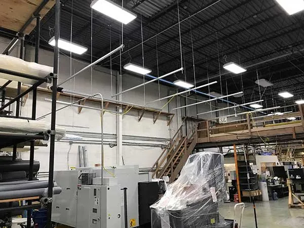 Manufacturing floor and high-bay lighting wired by Elite Electric