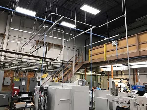 Mezzanine high-bay lighting by Elite Electric