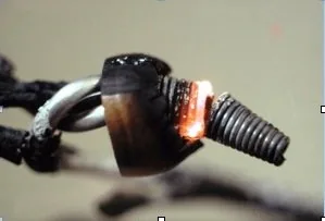 A burnt wire nut, the kind of hazard that needs a fast response