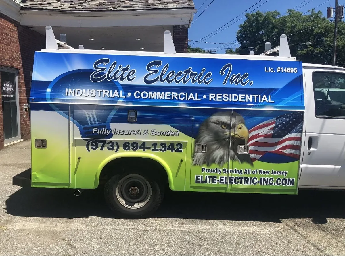 The fully wrapped Elite Electric van, serving all of New Jersey since 2000
